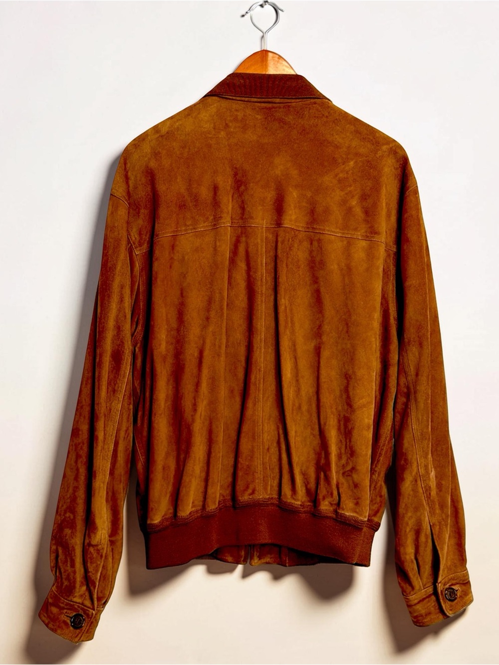 Sulka Men’s Brown Suede Leather Bomber Jacket | Size 44 | Luxury | Zip Front - Picture 8 of 16